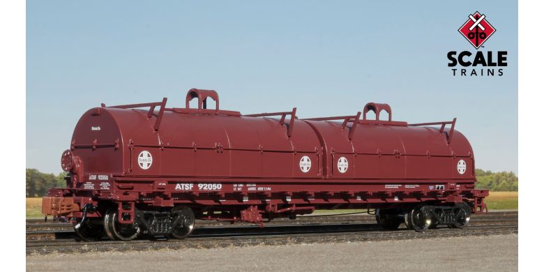Scale Trains 38636 N, Trinity 48' 2 - Hood Coil Steel Car, ATSF, 92095 - House of Trains