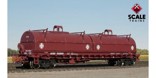 Scale Trains 38636 N, Trinity 48' 2 - Hood Coil Steel Car, ATSF, 92095 - House of Trains