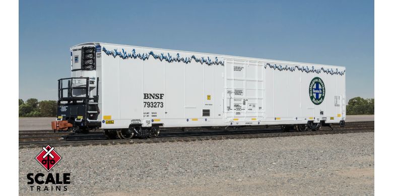 Scale Trains 39826 N, Trinity 82' Reefer, No Sound, BNSF, 793302 - House of Trains