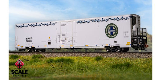 Scale Trains 41388 HO, Rivet Counter, Trinity 82' 7883 Cubic Foot Reefer, BNSF Railway, As Delivered, Thermo King HVAC, BNSF 793410