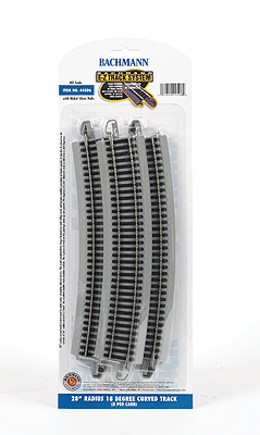 Bachmann 44506 HO Nickel Silver E-Z Track 28" Radius Curve, 18 Degrees (5 Pieces, 1/4 Circle)