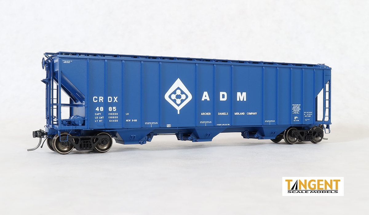 Tangent 28013-02 HO, General American, 4500 Covered Hopper, ADM Blue Lease, 9-1966, CRDX 4881 - House of Trains