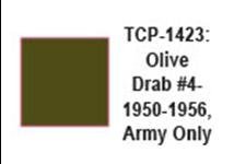 Tru Color TCP - 1423, 1950 - 1956, Army Only, Korean War, Olive Drab 4 Paint, 1 Ounce - House of Trains