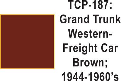Tru Color TCP - 187 Grand Trunk Western 1944 - 60s Freight Car Brown Paint 1 ounce - House of Trains