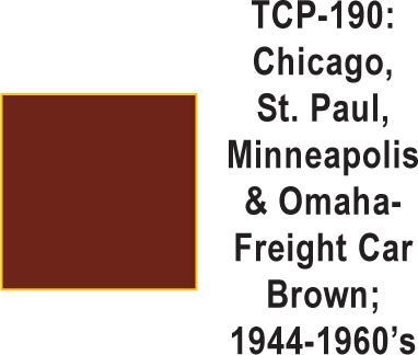 Tru Color TCP - 190 Chicago, St. Paul, Minneapolis and Omaha 1944 - 60s Freight Car Brown Paint 1 ounce - House of Trains