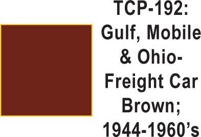 Tru Color TCP - 192 Gulf, Mobile and Ohio 1944 - 60's Freight Car Brown Paint 1 ounce - House of Trains