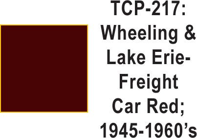 Tru Color TCP - 217 Wheeling and Lake Erie 1945 - 60 Freight Car Red 1 fluid ounce - House of Trains
