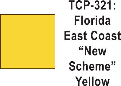 Tru Color TCP - 321 Florida East Coast, New Scheme (Modern) Yellow Paint 1 ounce - House of Trains