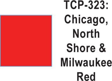 Tru Color TCP - 323 Chicago North Shore and Milwaukee, Red Paint 1 ounce - House of Trains