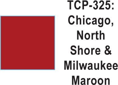 Tru Color TCP - 325 Chicago North Shore and Milwaukee, Maroon Paint 1 ounce - House of Trains