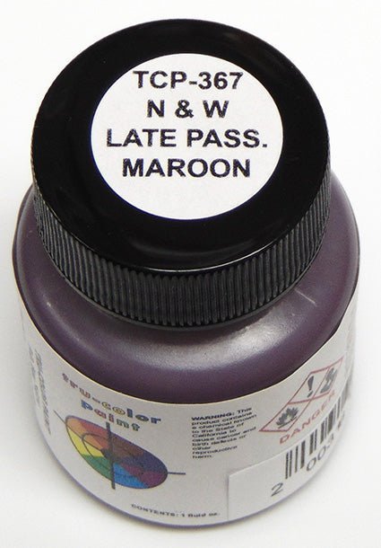 Tru Color TCP - 367 Norfolk and Western, NW, Late Passenger, Maroon Paint 1 ounce - House of Trains