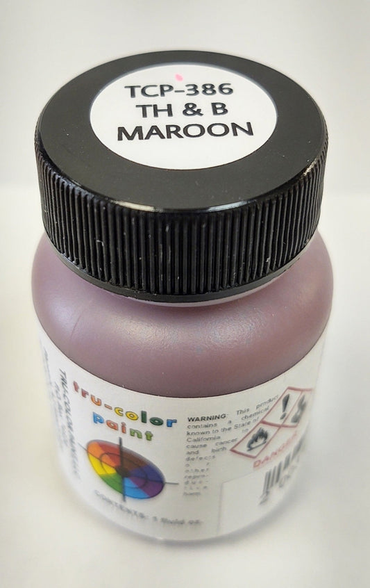 Tru Color TCP - 386 Toronto Hamilton and Buffalo, Maroon, Paint 1 ounce - House of Trains