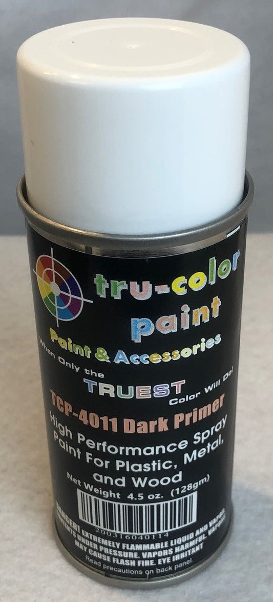 Tru Color TCP - 4011 Dark Primer, Spray Can, 4.5 ounce, Plastic, Metal and Wood - House of Trains