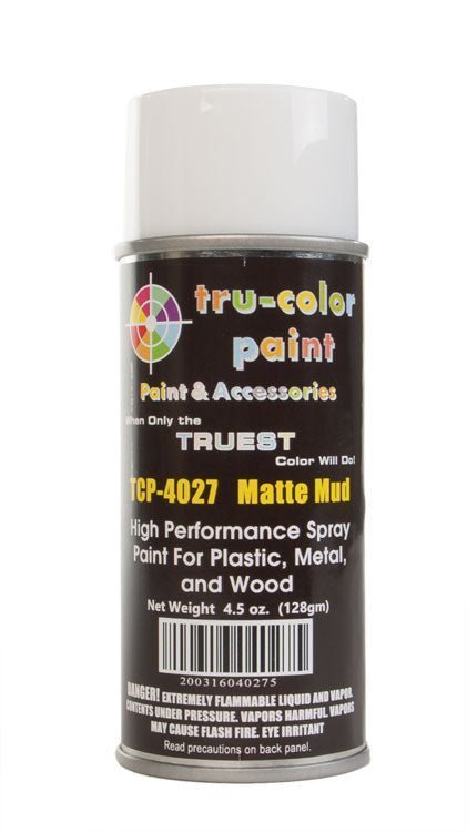 Tru Color TCP - 4027 Matte Mud, Spray Can, 4.5 ounce, Plastic, Metal and Wood - House of Trains