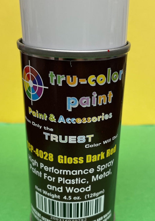 Tru Color TCP - 4028 Gloss Dark Red, Spray Can, 4.5 ounce, Plastic, Metal and Wood - House of Trains