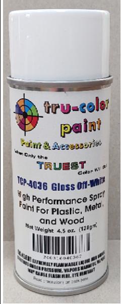 Tru Color TCP - 4036 Gloss Off - White, Spray Can, 4.5 ounce, Plastic, Metal and Wood - House of Trains