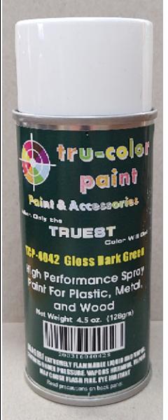Tru Color TCP - 4042 Gloss Dark Green, Spray Can, 4.5 ounce, Plastic, Metal and Wood - House of Trains