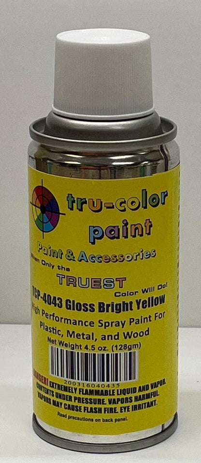 Tru Color TCP - 4043 Gloss Bright Yellow, Spray Can, 4.5 ounce, Plastic, Metal and Wood - House of Trains
