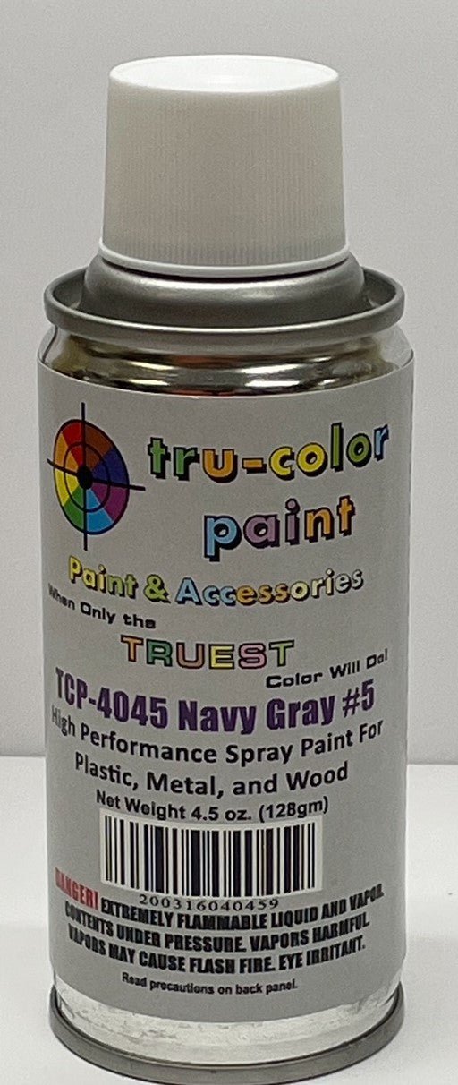 Tru Color TCP - 4045 Matte Navy Gray Number 5, Spray Can, 4.5 ounce, Plastic, Metal and Wood - House of Trains