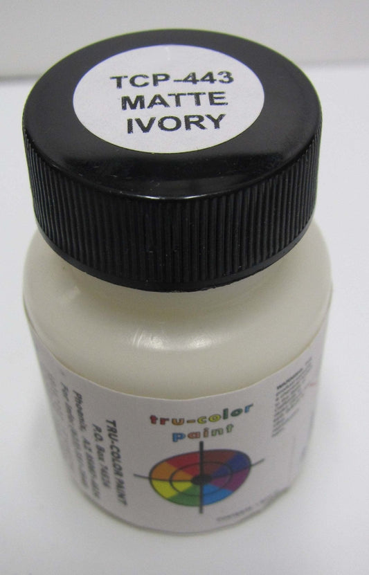 Tru Color TCP - 443 Matte Ivory, Paint 1 ounce, For Railroad Towers - House of Trains