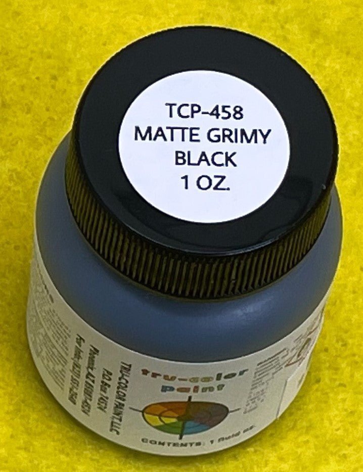 Tru Color TCP - 458 Matte Grimy Black, Paint 1 ounce, - House of Trains