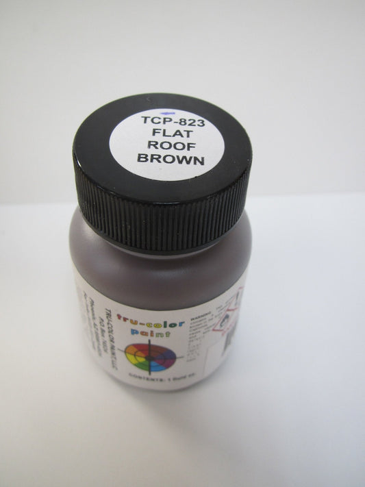Tru Color TCP - 823 Flat Roof Brown Paint 1 Fluid Ounce - House of Trains