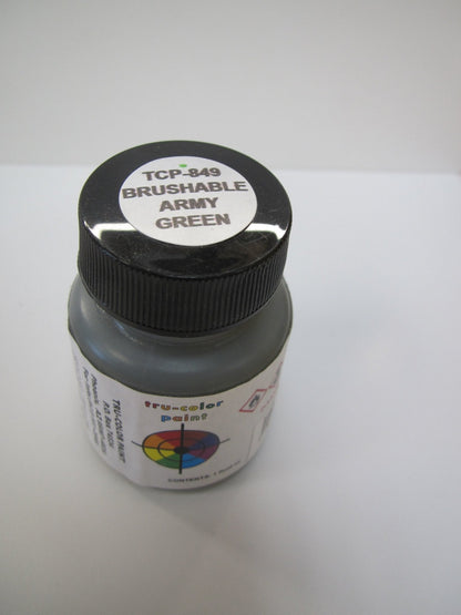 Tru Color TCP - 849 Brushable Army Green, Flat Paint, 1 Fluid Ounce - House of Trains