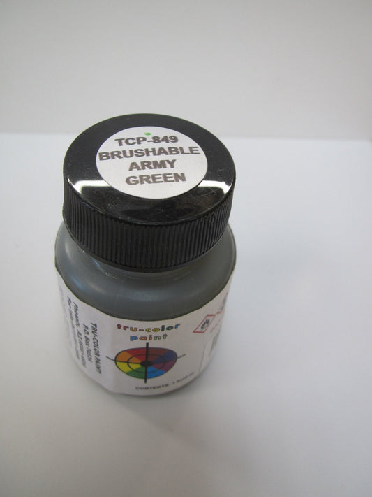 Tru Color TCP - 849 Brushable Army Green, Flat Paint, 1 Fluid Ounce - House of Trains