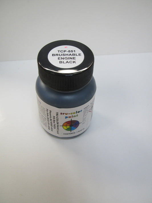 Tru Color TCP - 851 Brushable Engine Black, Flat Paint, 1 Fluid Ounce - House of Trains