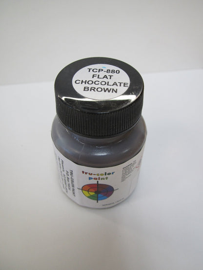 Tru Color TCP - 880 Flat, Brushable Chocolate Brown Paint 1 Fluid Ounce - House of Trains
