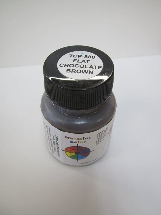 Tru Color TCP - 880 Flat, Brushable Chocolate Brown Paint 1 Fluid Ounce - House of Trains