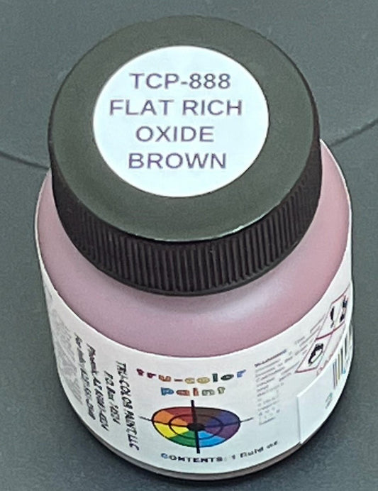 Tru Color TCP - 888 Flat, Rich Oxide Brown Paint 1 Fluid Ounce - House of Trains