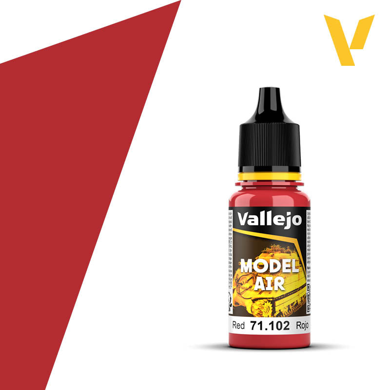 Vallejo 71.102 Model Air, Red Paint, 0.6 fl oz, 18ml. - House of Trains