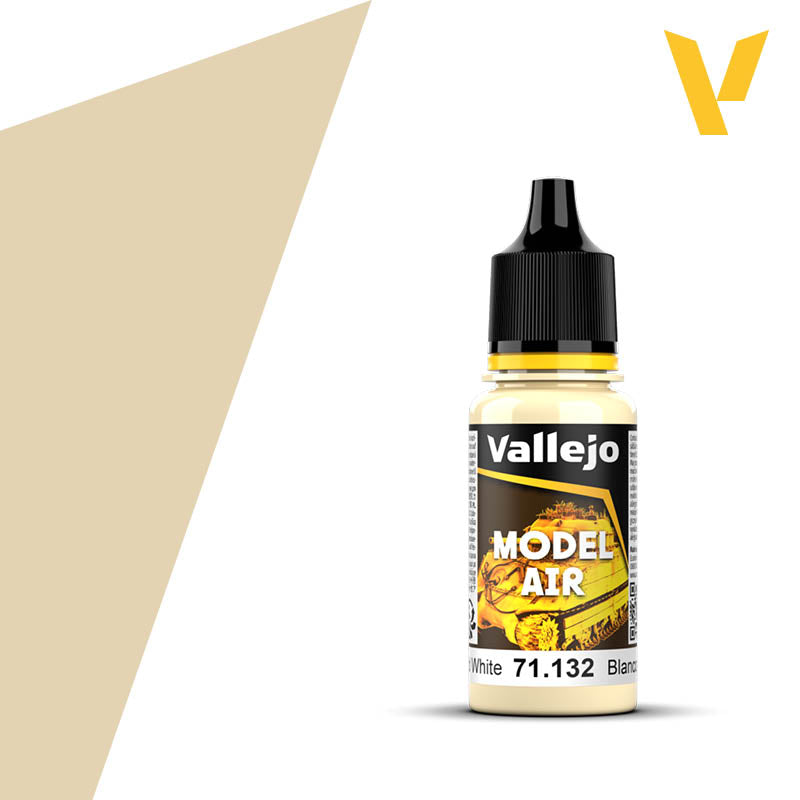 Vallejo 71.132 Model Air, Aged White Paint, 0.6 fl oz, 18ml. - House of Trains