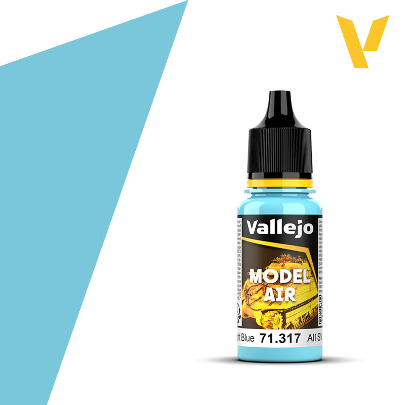 Vallejo 71.317 Model Air, SV Fol Light Blue Paint, 0.6 fl oz, 18ml. - House of Trains