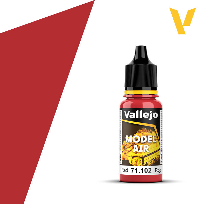 Vallejo 71.102 Model Air, Red Paint, 0.6 fl oz, 18ml.