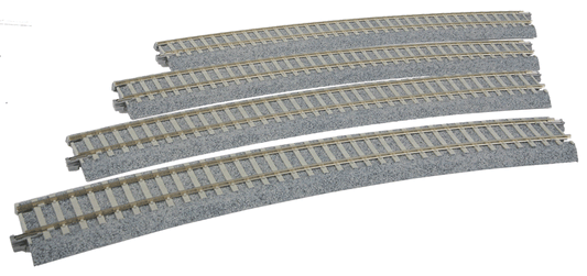Kato 2-241 HO 28 3/4" (730mm) Radius Curve 22.5 Degree Superelevated, Concrete Ties (2 Pair)