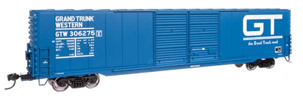 Walthers 910 - 3408 HO, Mainline, 60' Pullman Standard Double Door Auto Parts Boxcar, Grand Trunk Western, GTW 306275 - House of Trains