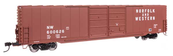 Walthers 910-3410 HO, Mainline, 60' Pullman Standard Double Door Auto Parts Boxcar, Norfolk and Western, NW 600626 - House of Trains