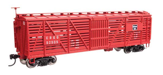 Walthers 910 - 41451 HO, 40' Wood Stock Car, CBQ, 52505 - House of Trains