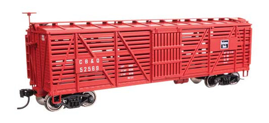 Walthers 910 - 41453 HO, 40' Wood Stock Car, CBQ, 52569 - House of Trains