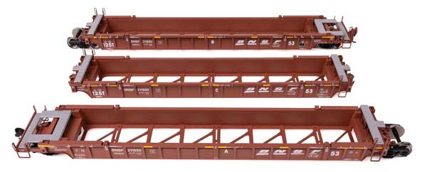 Walthers 910 - 55819 HO, 53' NSC Articulated 3 - Unit Well Car, BNSF 211550 - House of Trains