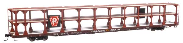 Walthers 910 - 8216 HO, 89' Tri - Level Open Auto Rack, PRR, 908177 - House of Trains