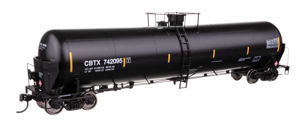 Walthers 920 - 100764 HO, 55' Trinity Modified 30K Tank Car, CBTX 742095 - House of Trains