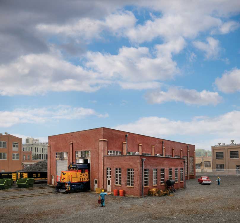 Walthers 933 - 2923 HO Cornerstone, 130' 2 - Stall Diesel Engine House - House of Trains