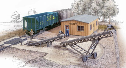 Walthers 933 - 3519 HO, Bulk Transfer Conveyors with Office, Molded in Four Colors, Clear - House of Trains
