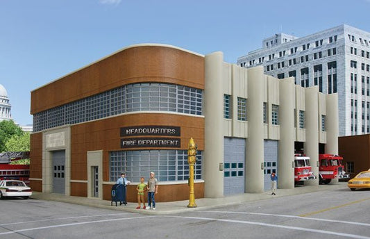 Walthers 933 - 3765 HO, Cornerstone, Fire Department Headquarters, Kit - House of Trains