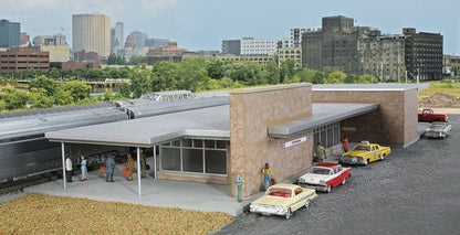 Walthers 933 - 4064 HO, Modern Santa Fe Train Station, 3 Colors, Clear Plastic - House of Trains