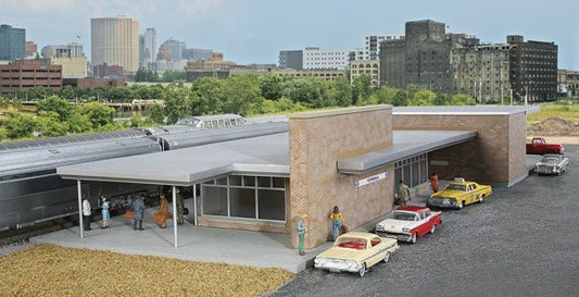 Walthers 933 - 4064 HO, Modern Santa Fe Train Station, 3 Colors, Clear Plastic - House of Trains