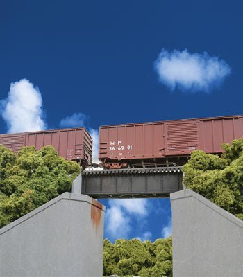Walthers 933 - 4509 HO 30' Single - Track Deck Girder Bridge, Low Level (Dark Gray) - House of Trains